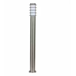 Image of Minisun - 2 x Outdoor Stainless Steel Bollard Lantern Light Posts - No Bulbs