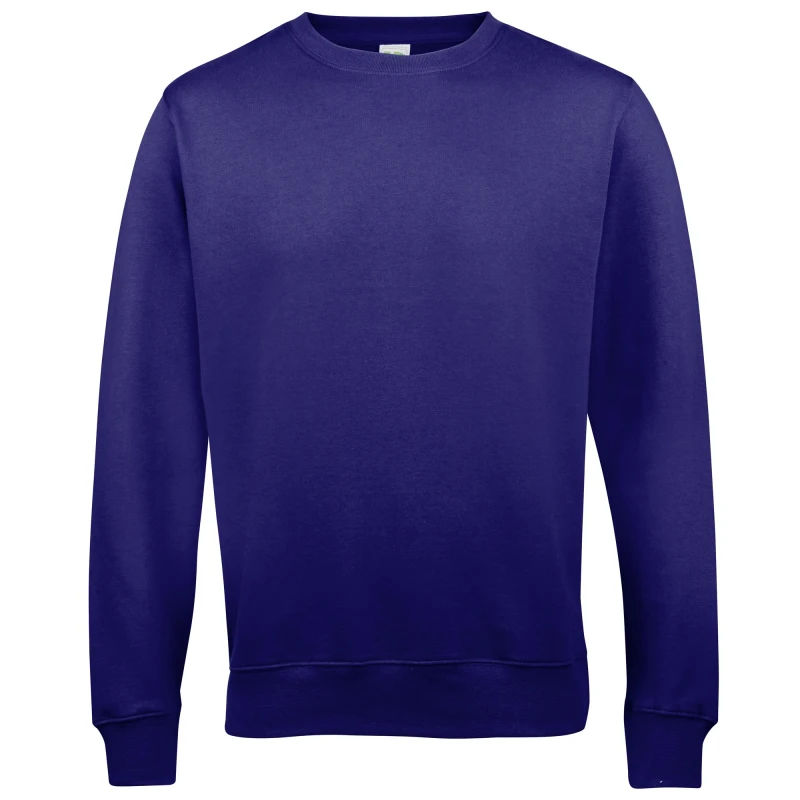 Image of AWDis AWDis Just Hoods Crew Neck Plain Sweatshirt (280 GSM) in Purple Size: X-Small Purple XS Unisex 5055805499349