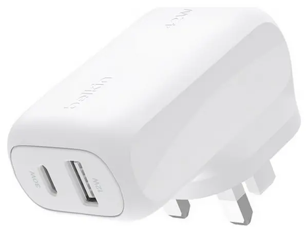 Image of Belkin 42W USB-C and USB-A Dual Port Charger - White