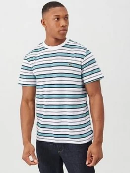 Image of Lacoste Sportswear Knitted Stripe T-Shirt - White