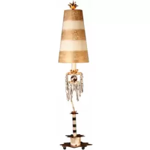 Image of Table Lamp Black & White Striped Chrystal Accents 2 Tier Star Base LED E27 60W