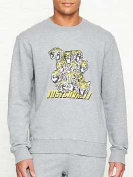 Image of Just Cavalli Tiger Print Sweatshirt - Grey