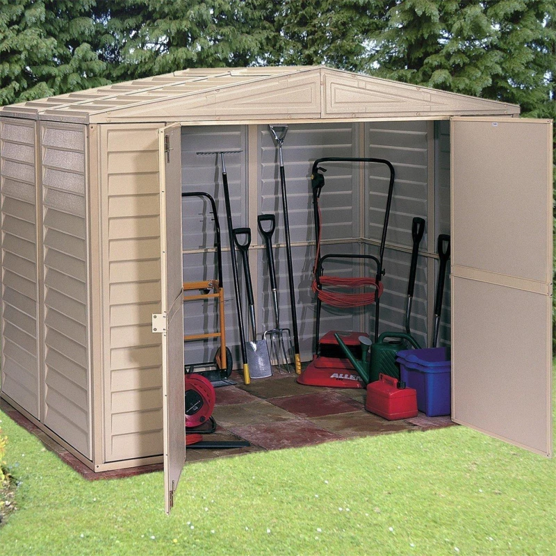Image of Store More Saffron Vinyl Garden Shed with Foundation Kit Cream unisex 8x5ft
