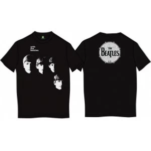 Image of With The Beatles Mens Black Vintage Print T Shirt: Medium