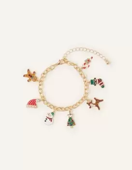 Image of Accessorize Womens Christmas Charm Bracelet