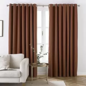 Image of Furn Moon Eyelet Curtains (66in x 72in) (Orange) - Orange