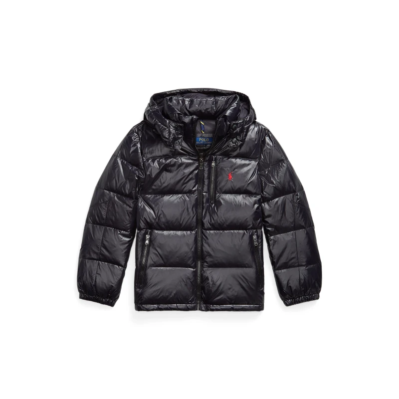 Image of Polo Ralph Lauren Kids Shiny Medium Puffer Jacket Polo Black male 7Y/S