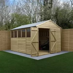 Image of 12' x 8' Forest Beckwood 25yr Guarantee Shiplap Pressure Treated Double Door Apex Wooden Shed (3.6m x 2.61m)