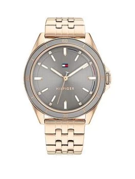 Image of Womens Tommy Hilfiger 1782482 Ladies Emma Rose Gold Tone Bracelet Wristwatch