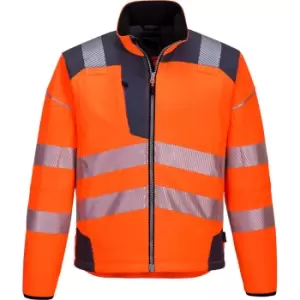 Image of Portwest PW3 Hi Vis Soft Shell Winter Rain Jacket Orange / Grey M