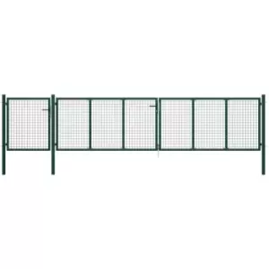 Image of Garden Gate Steel 500x100cm Green vidaXL - Green
