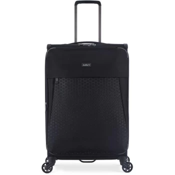 Image of Antler Oxygen Navy 4 Wheel Soft Large Black Suitcase