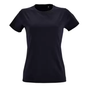Image of SOLS Womens/Ladies Imperial Fit Short Sleeve T-Shirt (S) (French Navy)