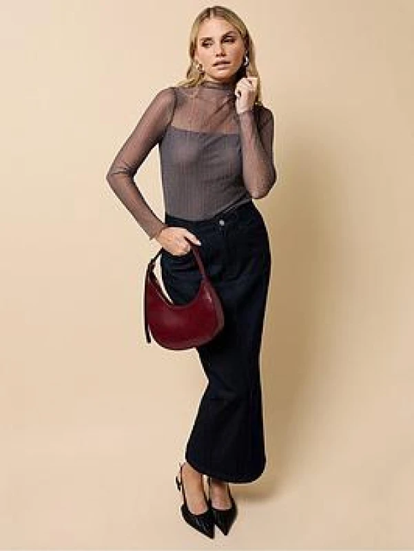 Image of Little Mistress Little Mistress Red Mesh Midaxi Dress RED - Little Mistress - Size: 16 RED Female 16 RF79605