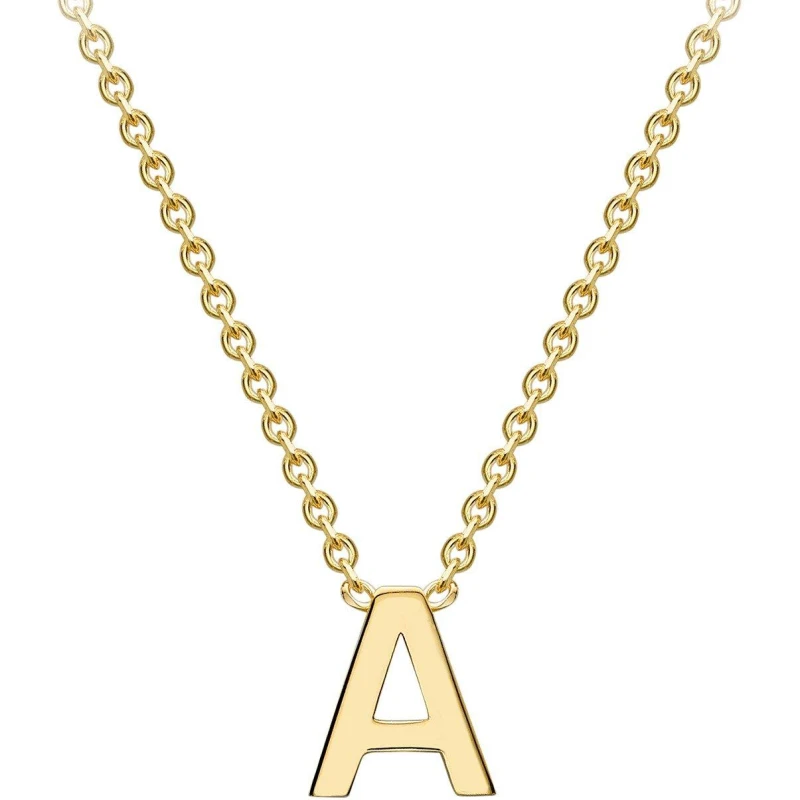 Image of Be You 9ct Gold Mini Initial Necklace Yellow Gold female A