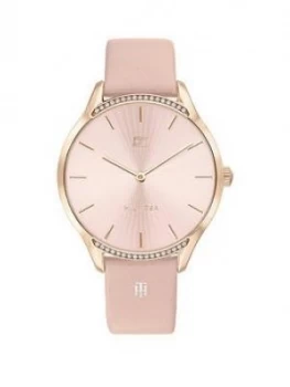 Image of Tommy Hilfiger Tommy Hlfiger Pink Dial Pink Leather Strap Watch