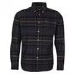 Image of Barbour Mens Lutsleigh Tailored Shirt Navy Marl Medium