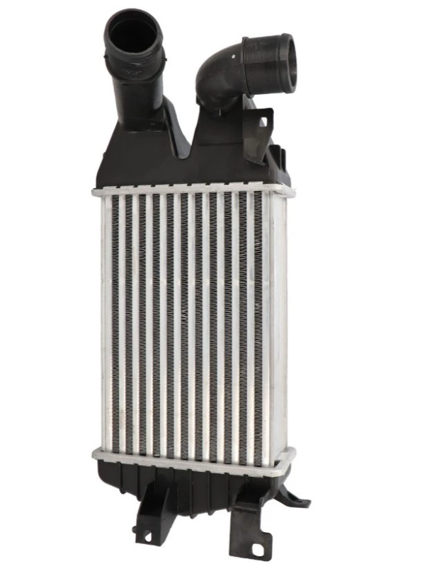 Image of NISSENS 96587 Intercooler ** FIRST FIT ** without quick coupling, Left connector, angled Intercooler,charger (468)