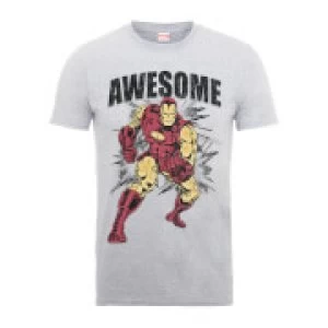 Image of Marvel Comics Iron Man Awesome Mens Grey T-Shirt - S - Grey
