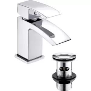 Image of Deva Swoop Taps Basin Mixer in Chrome