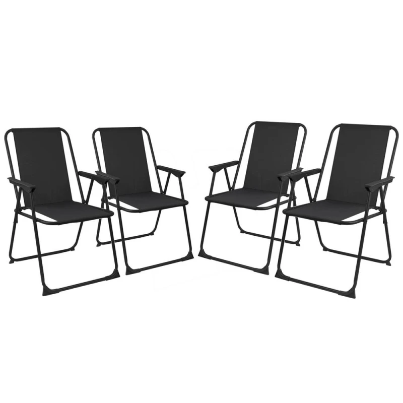 Image of Gr8 Garden Set Of 4 Folding Garden Chair Black