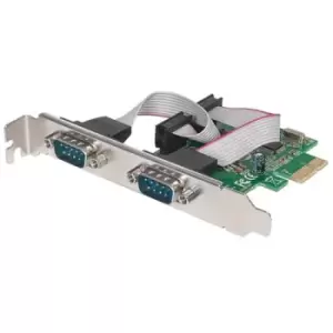 Image of Manhattan PCI Express Card 2x Serial DB9 ports 2.5 Mbps x1 x4 x8 x16 lane buses Standard/Low Profile PCI Three Year Warranty Box