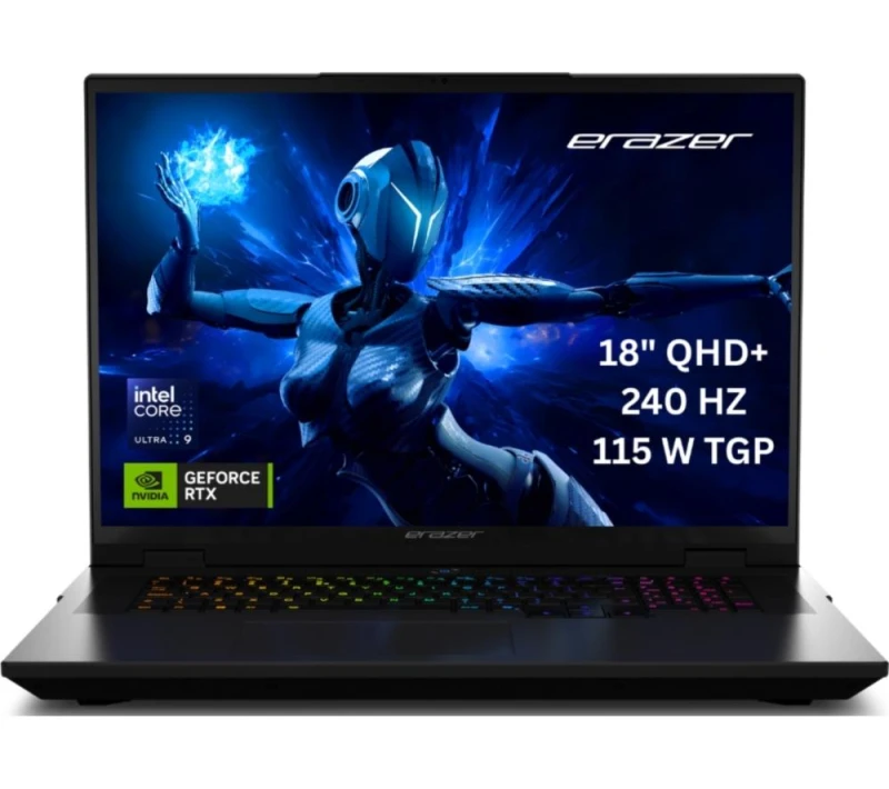 Image of MEDION Erazer Beast 18 X1 18" Gaming Laptop Intel Core Ultra 9, RTX 5070 Ti, 2 TB SSD, Black 4061275239003
