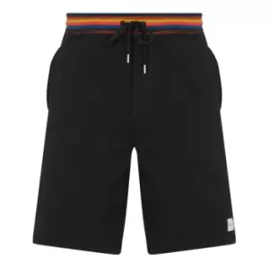 Image of Paul Smith Stripe Fleece Shorts - Black