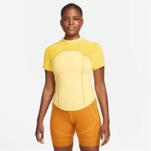 Image of Nike Air Dri-FIT Womens Short-Sleeve Running Top - Yellow