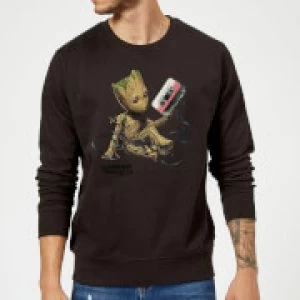 Image of Guardians Of The Galaxy Groot Tape Christmas Sweatshirt - Black