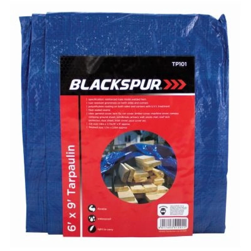 Image of Blackspur 6'(1.8m) x 9'(2.7m) TARPAULIN - Blue 13315AWUK