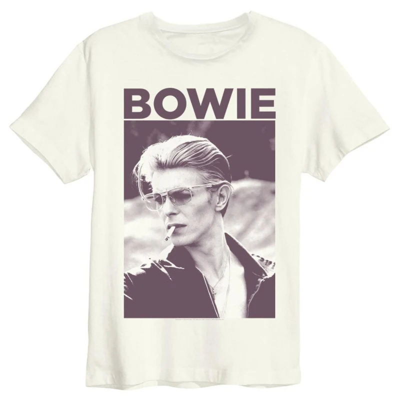 Image of Amplified Amplified Men Cigarette David Bowie T-Shirt in White Size: 3X-Large White XXXL Male 5063425851034