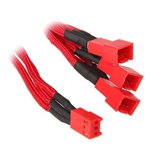 Image of BitFenix Alchemy 3-Pin to 3x 3-Pin Adapter 60cm - sleeved red/red