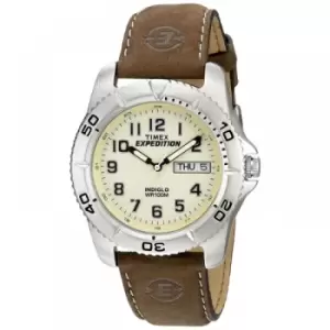 Image of Timex T46681 Expedition Traditional Watch with Rugged Brown Strap
