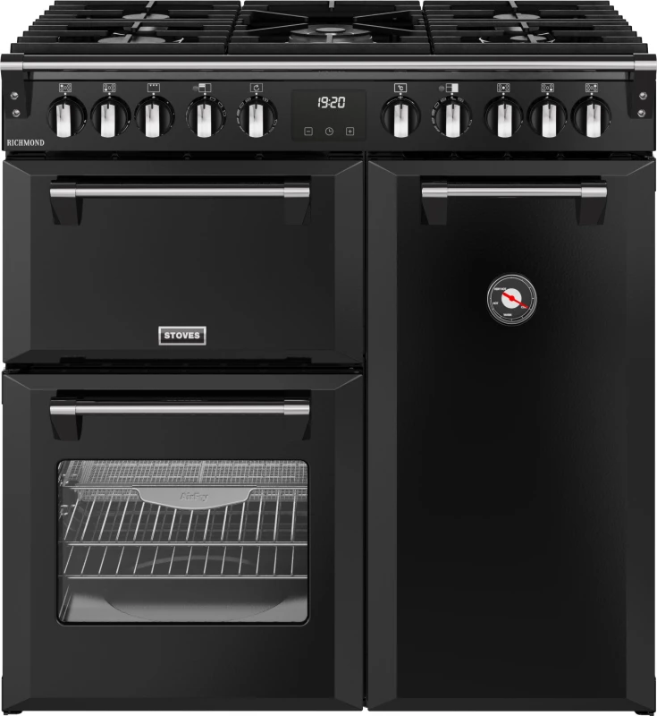 Image of Stoves Richmond 90cm Dual Fuel Range Cooker - Black 444411850 Black