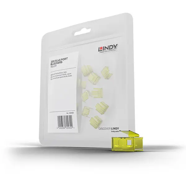 Image of Lindy Lindy 20 x RJ-45 Port Blockers (without key) Yellow 40483
