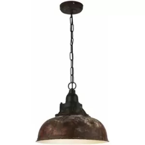 Image of Hanging Ceiling Pendant Light Tarnished Copper Industrial Shade 1 x 60W E27