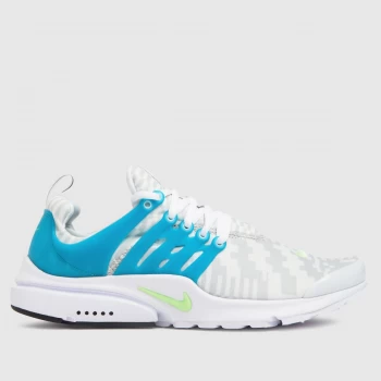 Image of Nike White & Pl Blue Air Presto Trainers