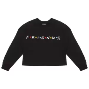Image of Friends Girls Logo Crop Sweatshirt (7-8 Years) (Black)