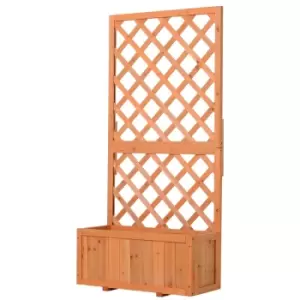 Image of Outsunny Wooden Planter with Trellis