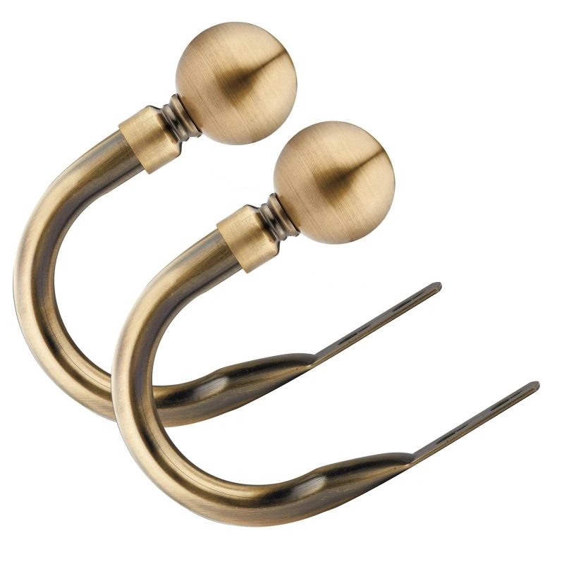 Image of Emma Barclay Metal Holdback Pair Tiebacks Ball Antique Brass unisex One Size
