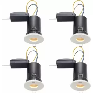 Image of Loops - 4 pack Fire Rated IP65 Recessed Ceiling Downlight - 50W GU10 - Matt White