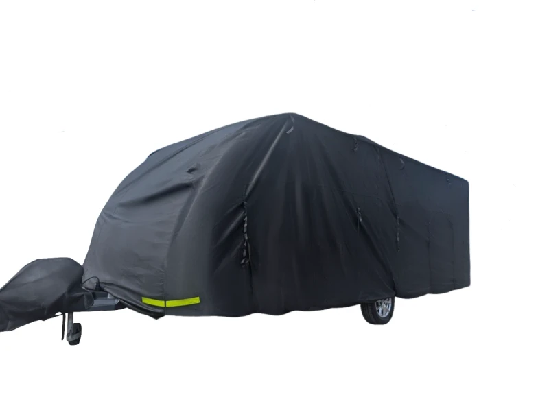 Image of OLPRO 23-25ft Breathable Waterproof 4Ply Caravan Cover With Free Hitch Cover