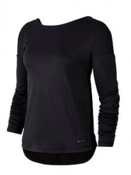 Image of Nike Pro Training Elastika LS Top - Black, Size XL, Women