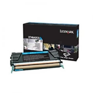 Image of Lexmark X746A3CG Cyan Laser Toner Ink Cartridge
