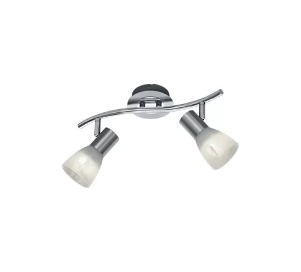 Image of Levisto Modern 2 Light Twin Ceiling Spotlight Nickel Matt 3000K