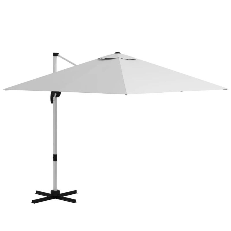 Image of Outsunny Outsunny - 3 x 3(m) Cantilever Roma Parasol Garden Umbrella with Cross Base White 5056725504816