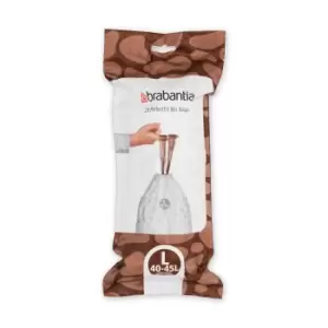 Image of Brabantia PerfectFit Pack of 20 Size L 40-45 Litre Bin Bags White