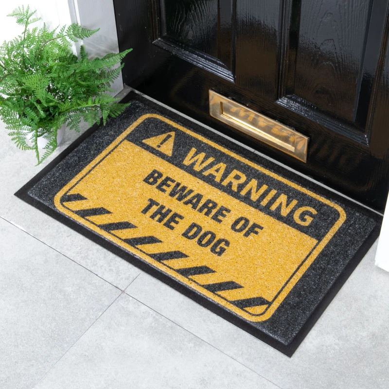 Image of Native Natural Beware Of The Dog Doormat (70 X 40Cm)