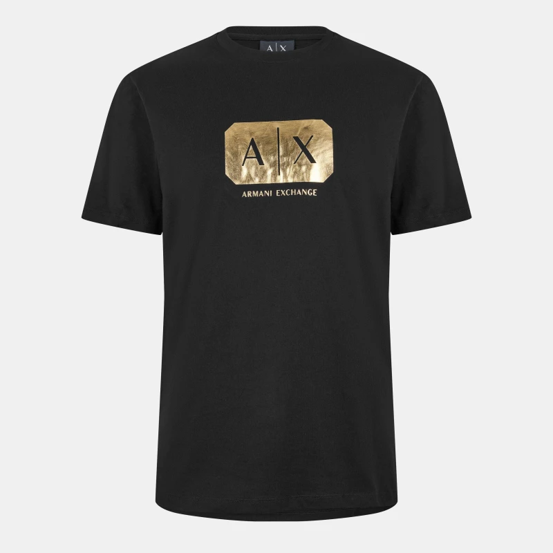 Image of Armani Exchange Mens AX Badge Large T-Shirt Black UC001 male M